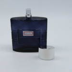 square empty glass perfume bottle with silivery cap