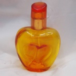 double heart glass perfume bottle